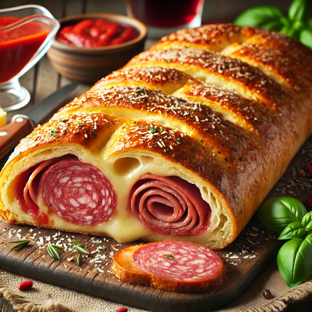 Capicola, Salami, and Provolone Stromboli